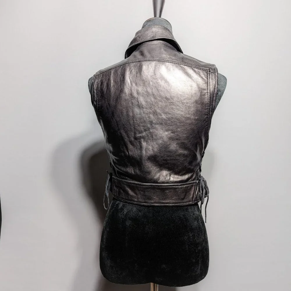 Black leather vest - Picture 3 of 3